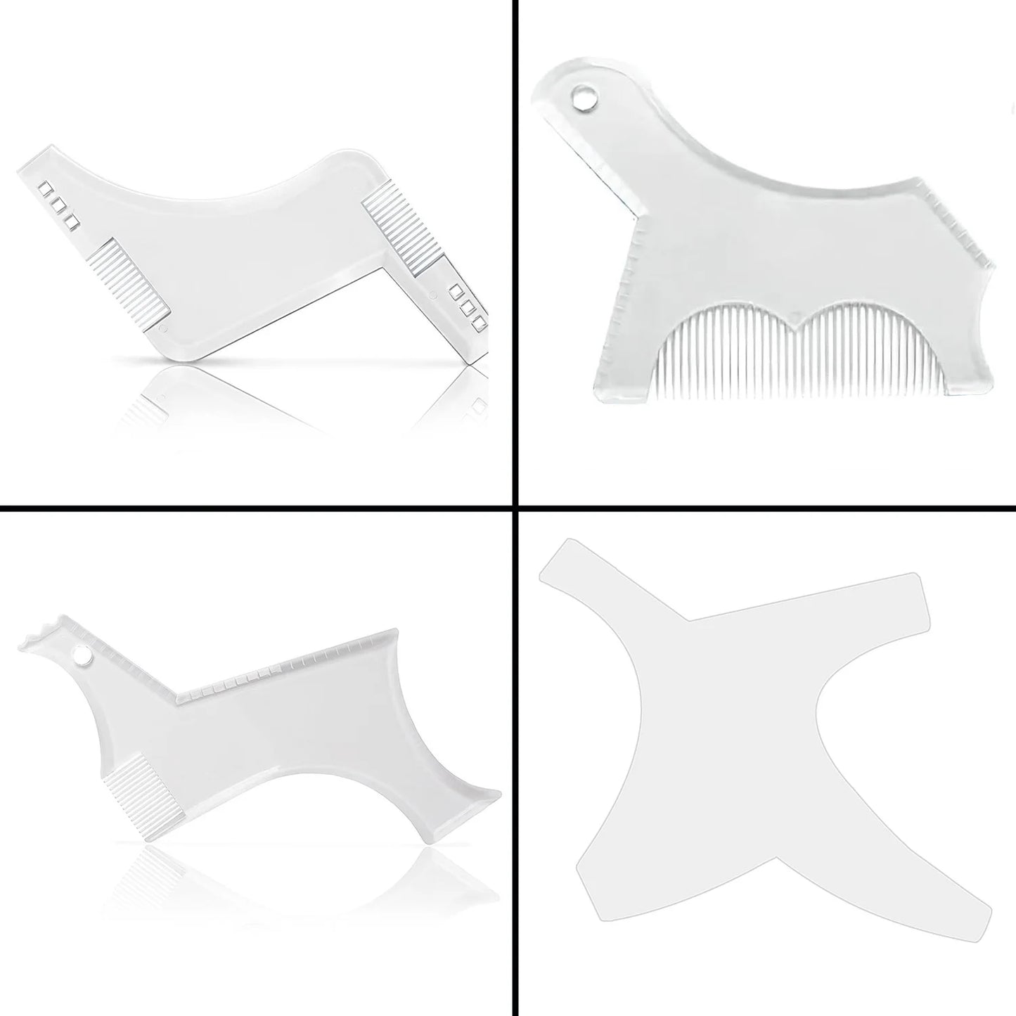 4Pcs Kit Man Beard Shaping Template Set Salon Beard Combs Stencil Shaper Style Styling Barbershop Accessories Tool