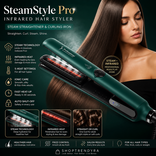 SteamStyle Pro Infrared Hair Styler – Steam Straightener & Curling Iron