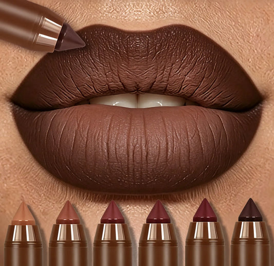 Mooglamor 6Pcs Matte Creamy Lipstick Pencil Set Long Lasting Makeup Waterproof Transferproof Lip Pens Nude Brown Moisturizing Lip Glossy Smooth Cosmetics Dealsforyoudays,Sunscreen