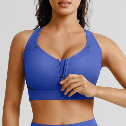 BRXL Sports Bras for Women Front Zip High Impact Adjustable Straps Sports Bra Workout Sports Bras with Sewn in Pads,Summerwins