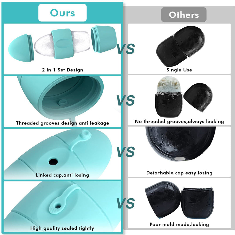 Silicone Ice Face Roller Contour Shrink Pores Remove Dark Circles Massage Skin Beauty Facial Roller for Eyes Neck Skin Care Tool