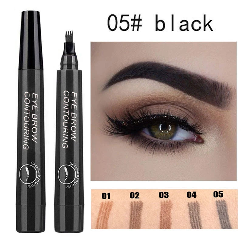 BrowDefine™ 4-Tip Microblading Eyebrow Pen – Waterproof Natural Brow Enhancer