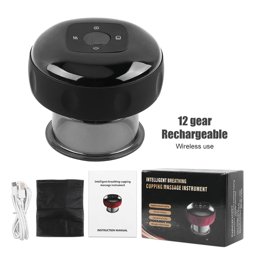 ThermaCup Smart Electric Cupping Massager – Heat, Vacuum & Gua Sha Therapy