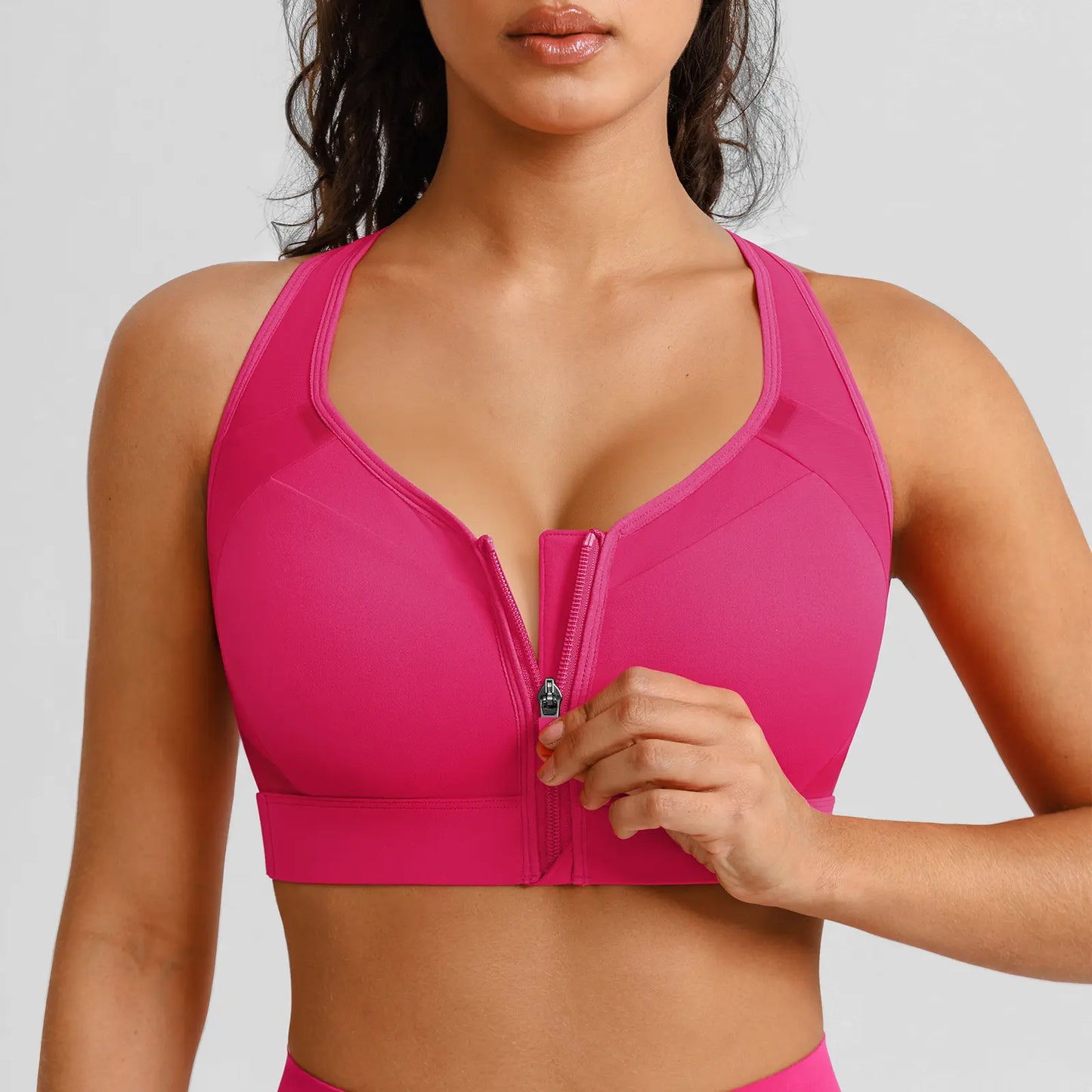 BRXL Sports Bras for Women Front Zip High Impact Adjustable Straps Sports Bra Workout Sports Bras with Sewn in Pads,Summerwins