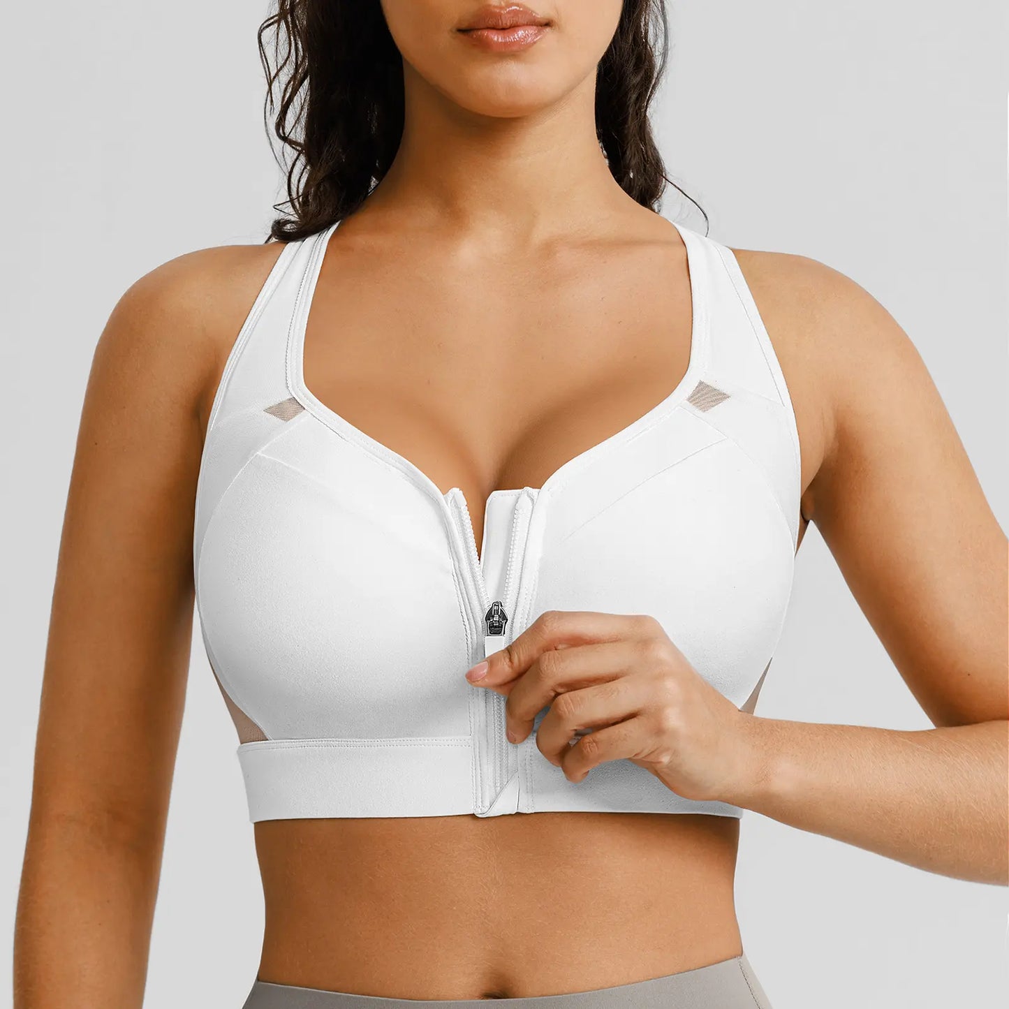 BRXL Sports Bras for Women Front Zip High Impact Adjustable Straps Sports Bra Workout Sports Bras with Sewn in Pads,Summerwins