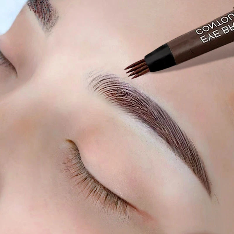 BrowDefine™ 4-Tip Microblading Eyebrow Pen – Waterproof Natural Brow Enhancer