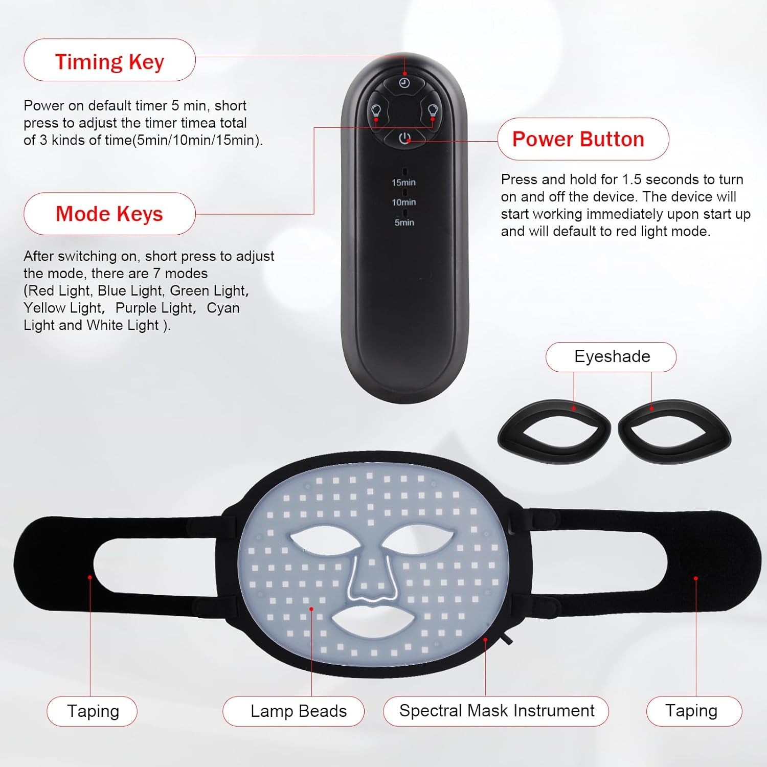 LumiGlow 7-Color LED Red Light Therapy Mask – Advanced At-Home Skin Rejuvenation