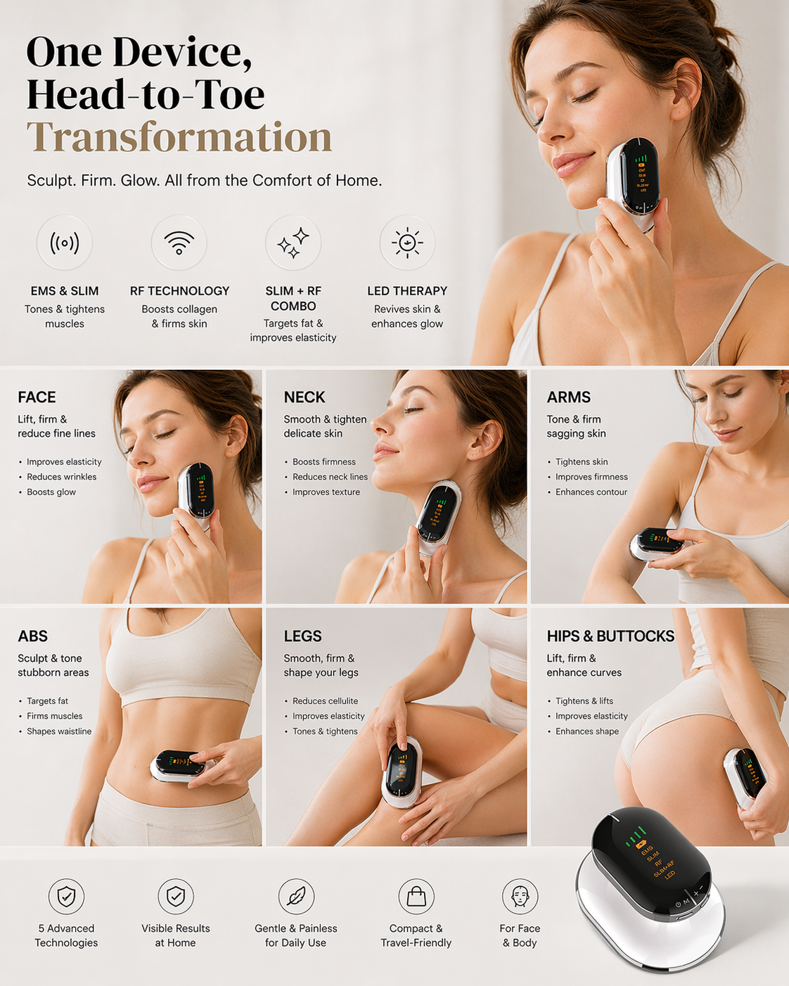 Transform Your Body with the 4 Modes Electric Cellulite Massager - Slimming, Sculpting, and Skin Lifting Device