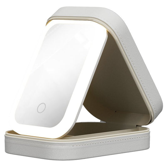 Illuminate Your Beauty Anywhere with Our Portable Makeup Storage Box Featuring Adjustable LED Light Mirror