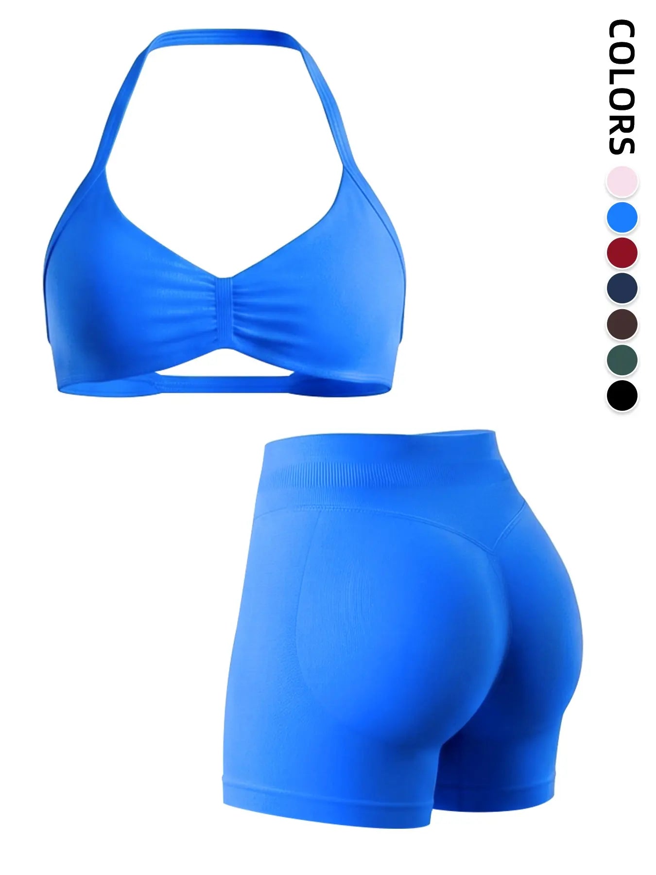 2-Piece Seamless Sports Bra Set with Pads, High-Waisted Peach Butt Running Yoga Shorts, Sleeveless Sporty Suit for Women, Yoga Workout Activewear, Workout Sets