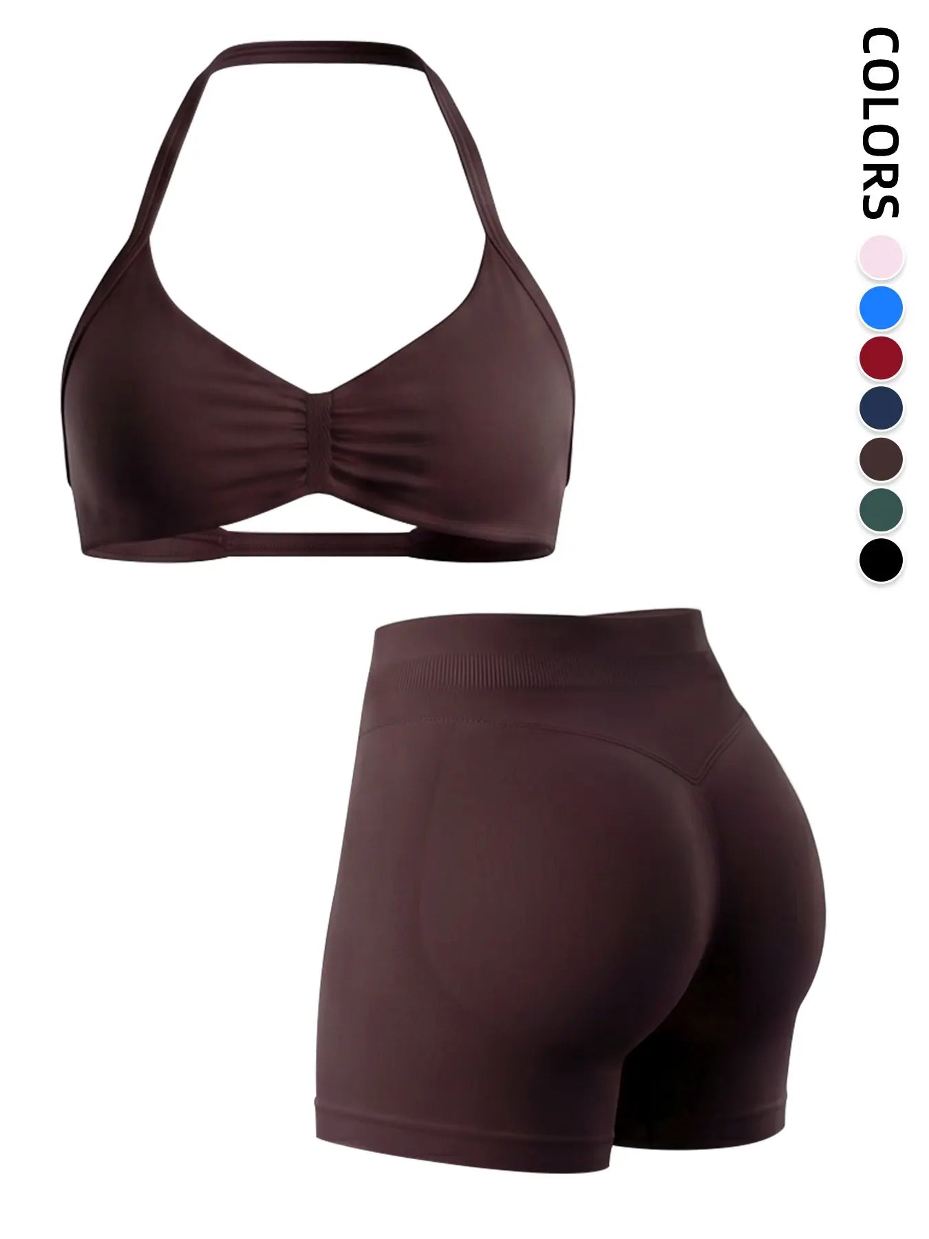 2-Piece Seamless Sports Bra Set with Pads, High-Waisted Peach Butt Running Yoga Shorts, Sleeveless Sporty Suit for Women, Yoga Workout Activewear, Workout Sets