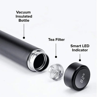 Innovative Stainless Steel Smart Water Bottle - Leak Proof, Double Walled, with LCD Temperature Display to Keep Your Drinks Hot or Cold!