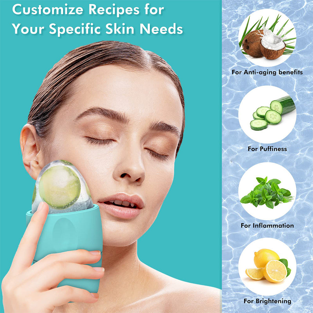 Silicone Ice Face Roller Contour Shrink Pores Remove Dark Circles Massage Skin Beauty Facial Roller for Eyes Neck Skin Care Tool