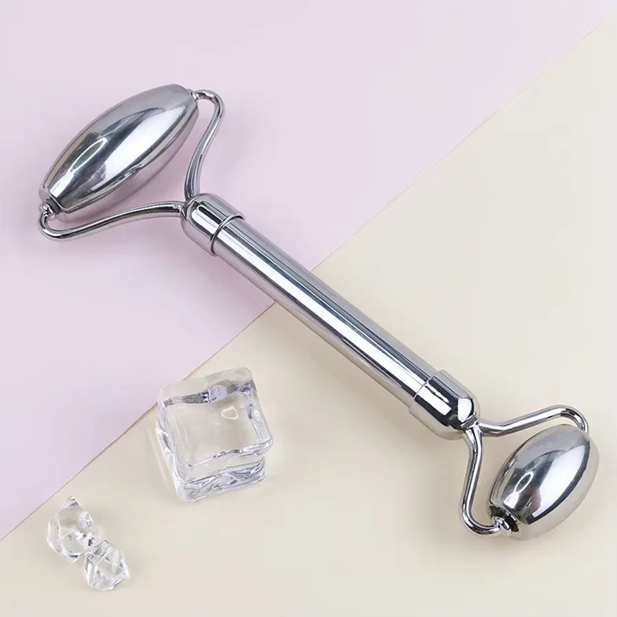 1/3Pcs Ice Face Roller Facial Skincare Ice Roller Stainless Steel Facial Roller Gua Sha Tool Reusable Silicone Ice Facial Roller
