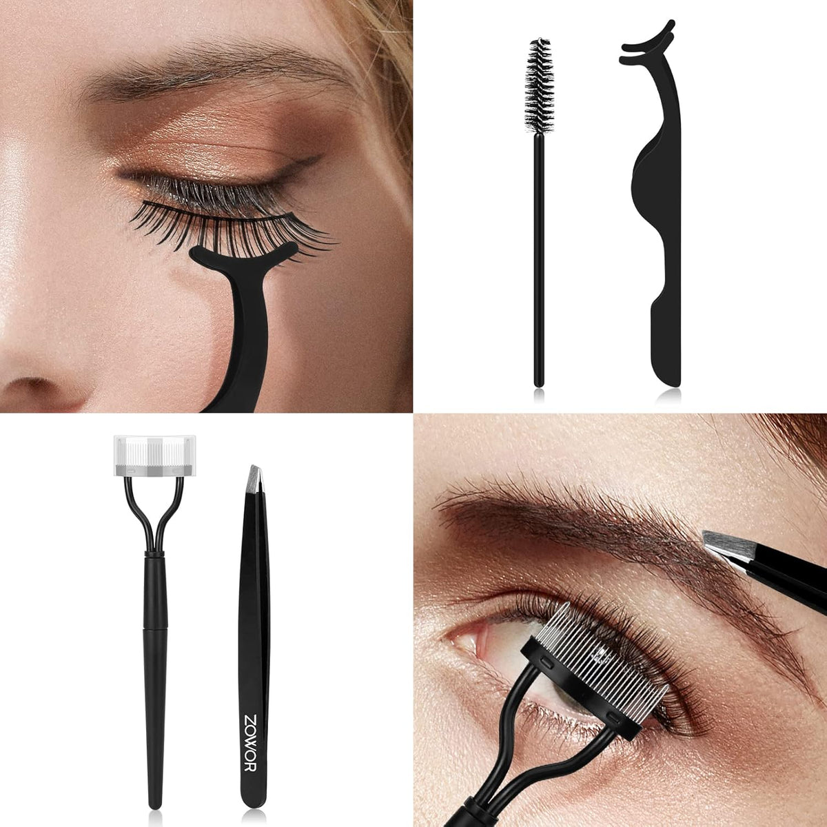 Eyelash Curler with Comb and Brush Fit All Eye Shape Curved Eyelash Curlers with 6PCS Silicone Refill Pad,Natural and Long Lasting Lash Curler for Women Make up Gift(Blue)