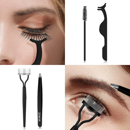Eyelash Curler with Comb and Brush Fit All Eye Shape Curved Eyelash Curlers with 6PCS Silicone Refill Pad,Natural and Long Lasting Lash Curler for Women Make up Gift(Blue)