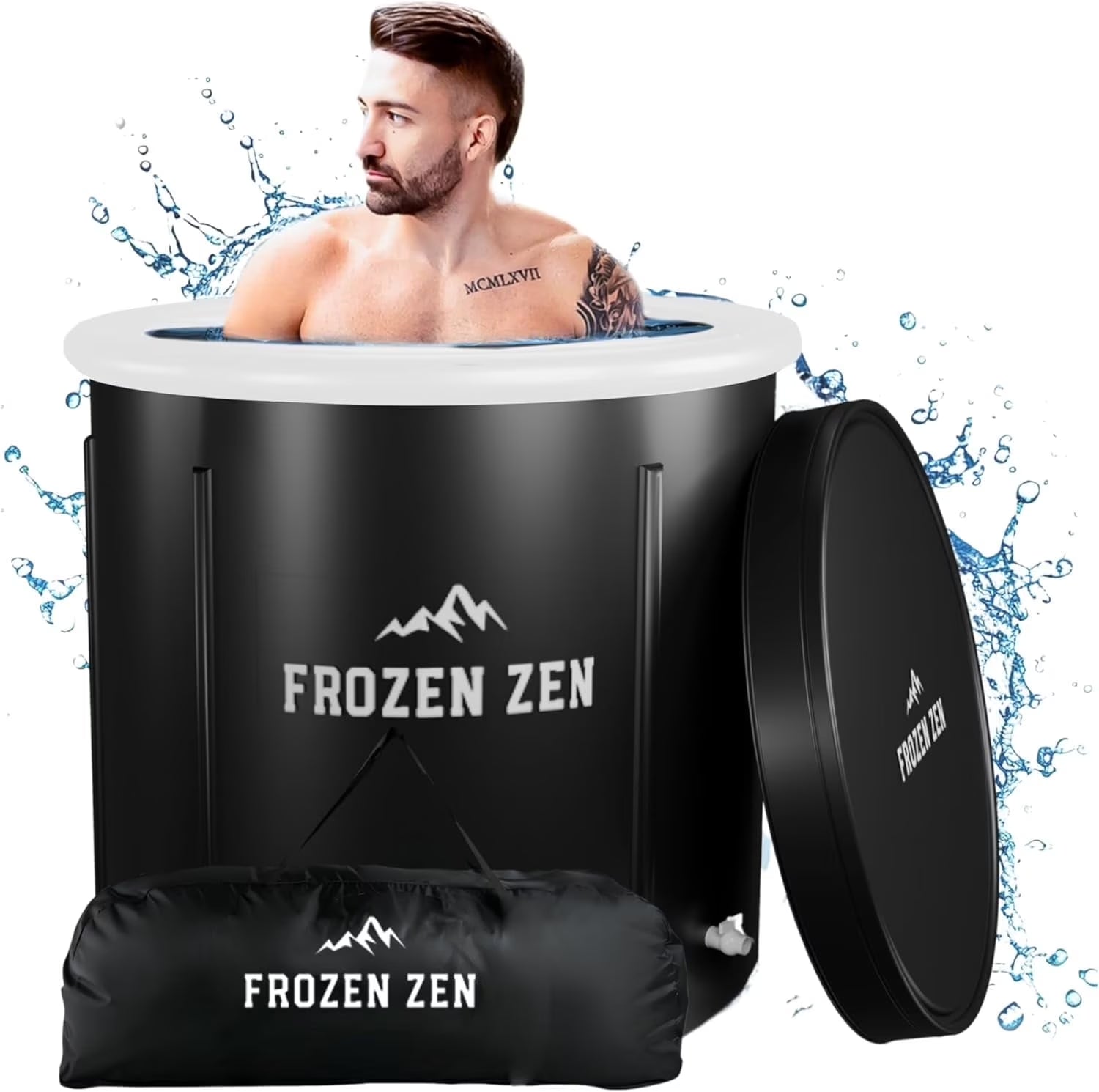 FrozenZen XL Ice Bath Tub – 105 Gallon Cold Plunge Recovery System for Athletes