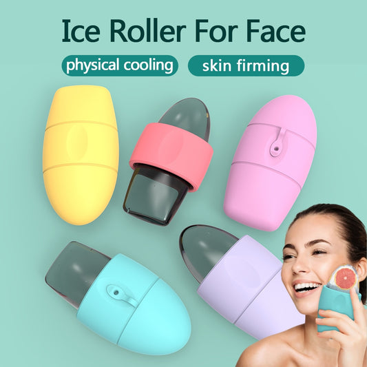 Silicone Ice Face Roller Contour Shrink Pores Remove Dark Circles Massage Skin Beauty Facial Roller for Eyes Neck Skin Care Tool