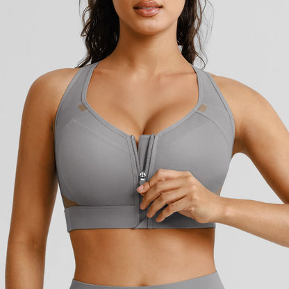 BRXL Sports Bras for Women Front Zip High Impact Adjustable Straps Sports Bra Workout Sports Bras with Sewn in Pads,Summerwins