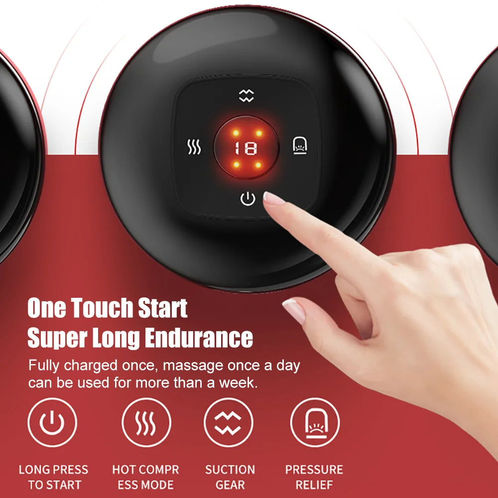 ThermaCup Smart Electric Cupping Massager – Heat, Vacuum & Gua Sha Therapy