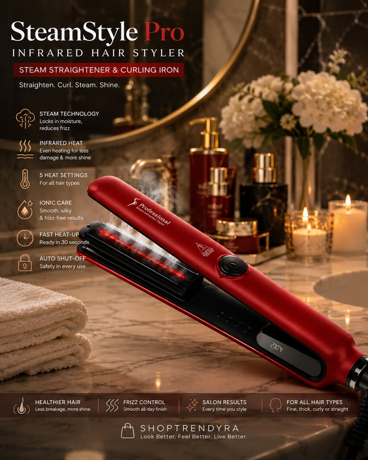 SteamStyle Pro Infrared Hair Styler – Steam Straightener & Curling Iron