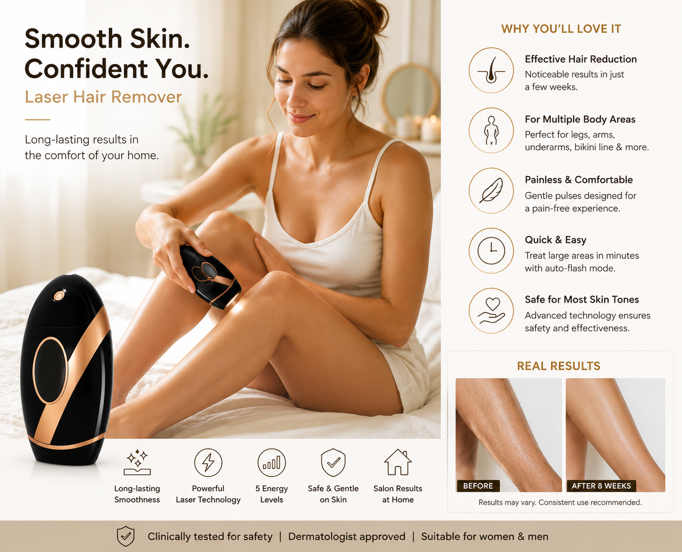 SilkGlow IPL Hair Removal & Skin Rejuvenation Device