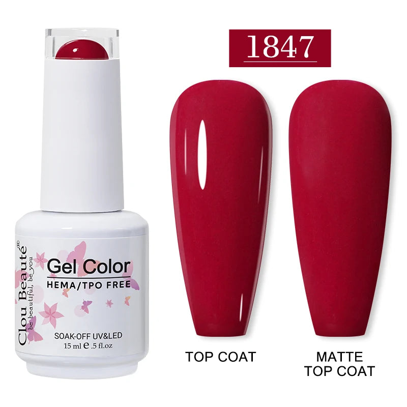 Clou Beauté HEMA & TPO Free Gel Nail Polish – 15ml Professional UV/LED compatible
