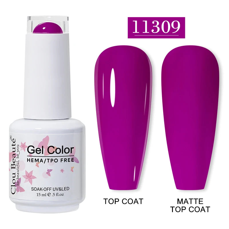 Clou Beauté HEMA & TPO Free Gel Nail Polish – 15ml Professional UV/LED compatible