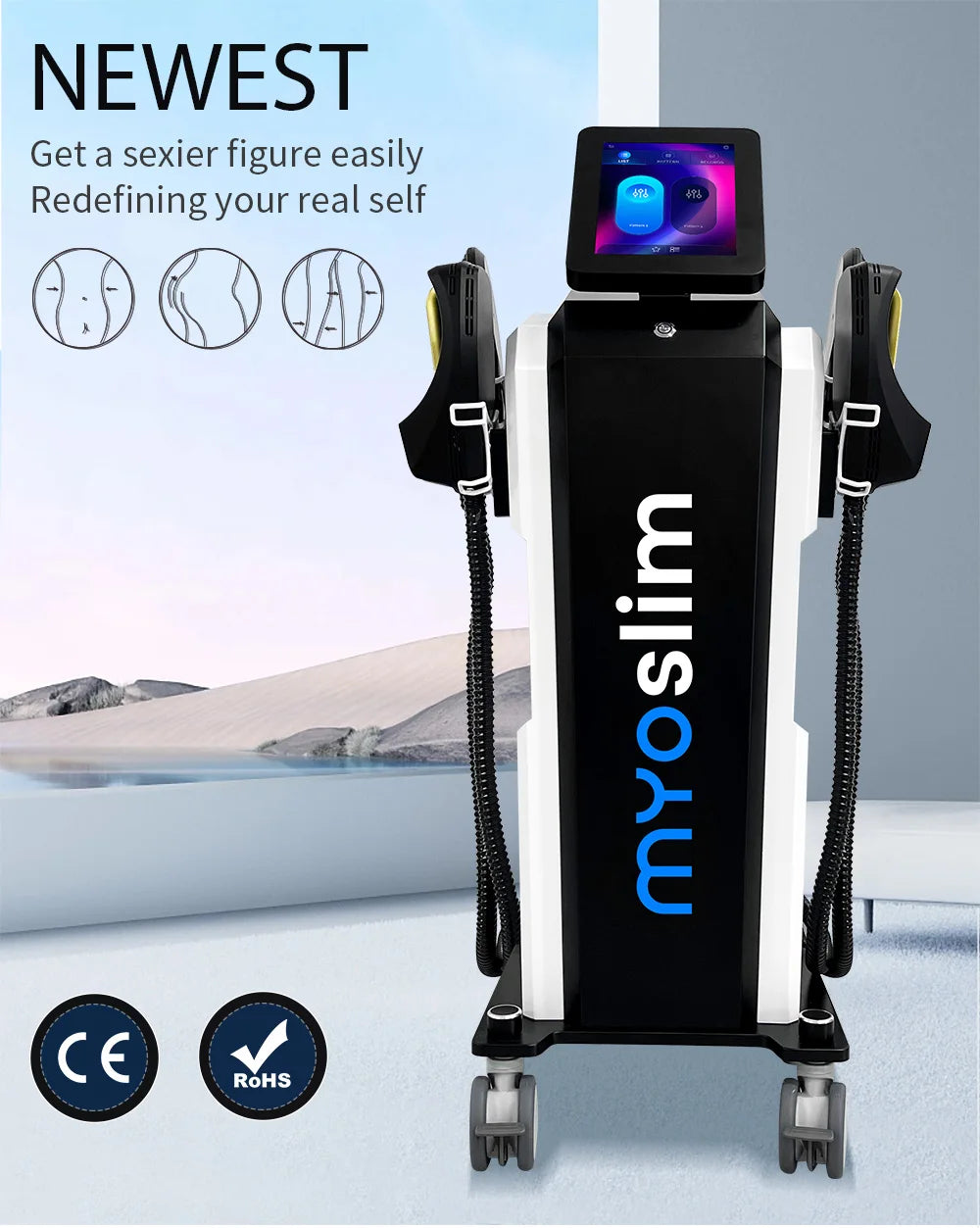 SculptMax Pro EMS & RF Body Sculpting 6500W HI-EMT MYOSLIM System