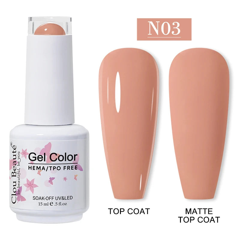Clou Beauté HEMA & TPO Free Gel Nail Polish – 15ml Professional UV/LED compatible