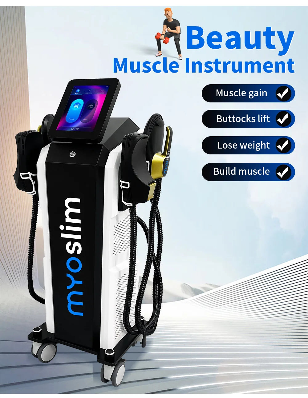 SculptMax Pro EMS & RF Body Sculpting 6500W HI-EMT MYOSLIM System