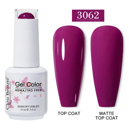 Clou Beauté HEMA & TPO Free Gel Nail Polish – 15ml Professional UV/LED compatible