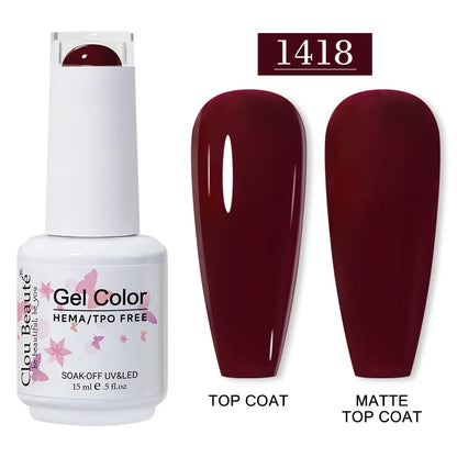 Clou Beauté HEMA & TPO Free Gel Nail Polish – 15ml Professional UV/LED compatible