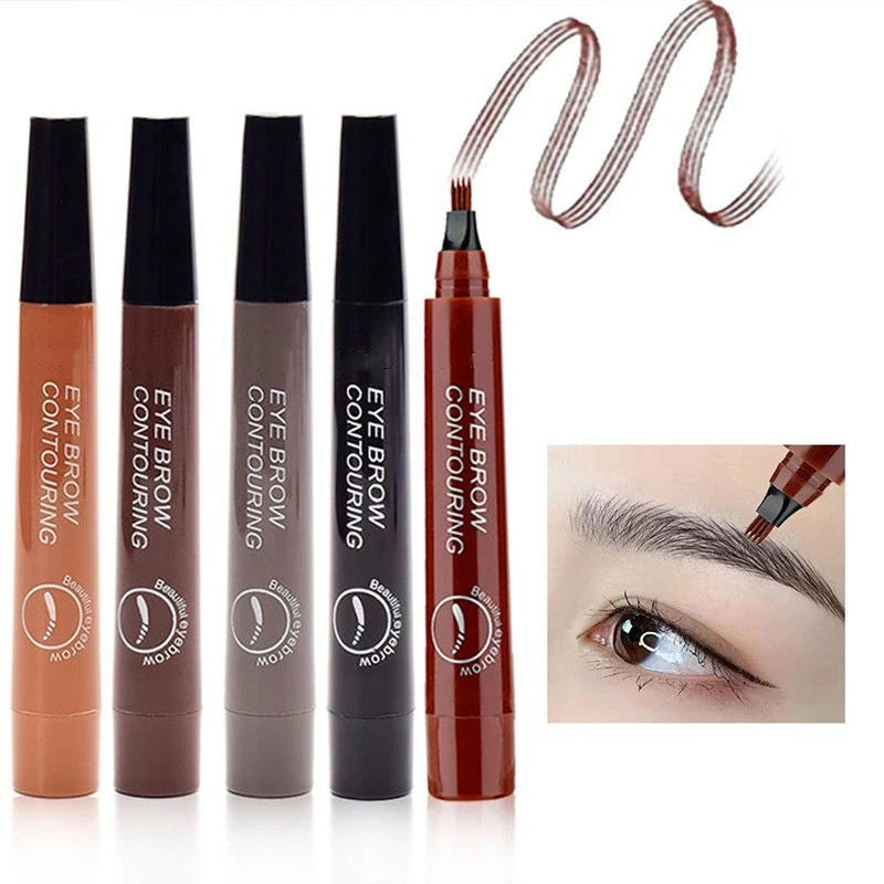 BrowDefine™ 4-Tip Microblading Eyebrow Pen – Waterproof Natural Brow Enhancer