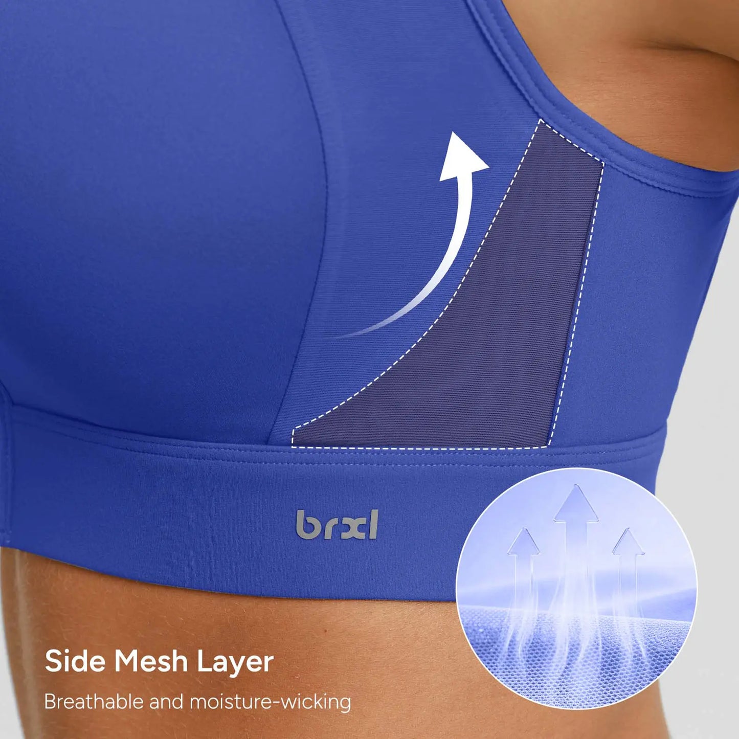 BRXL Sports Bras for Women Front Zip High Impact Adjustable Straps Sports Bra Workout Sports Bras with Sewn in Pads,Summerwins