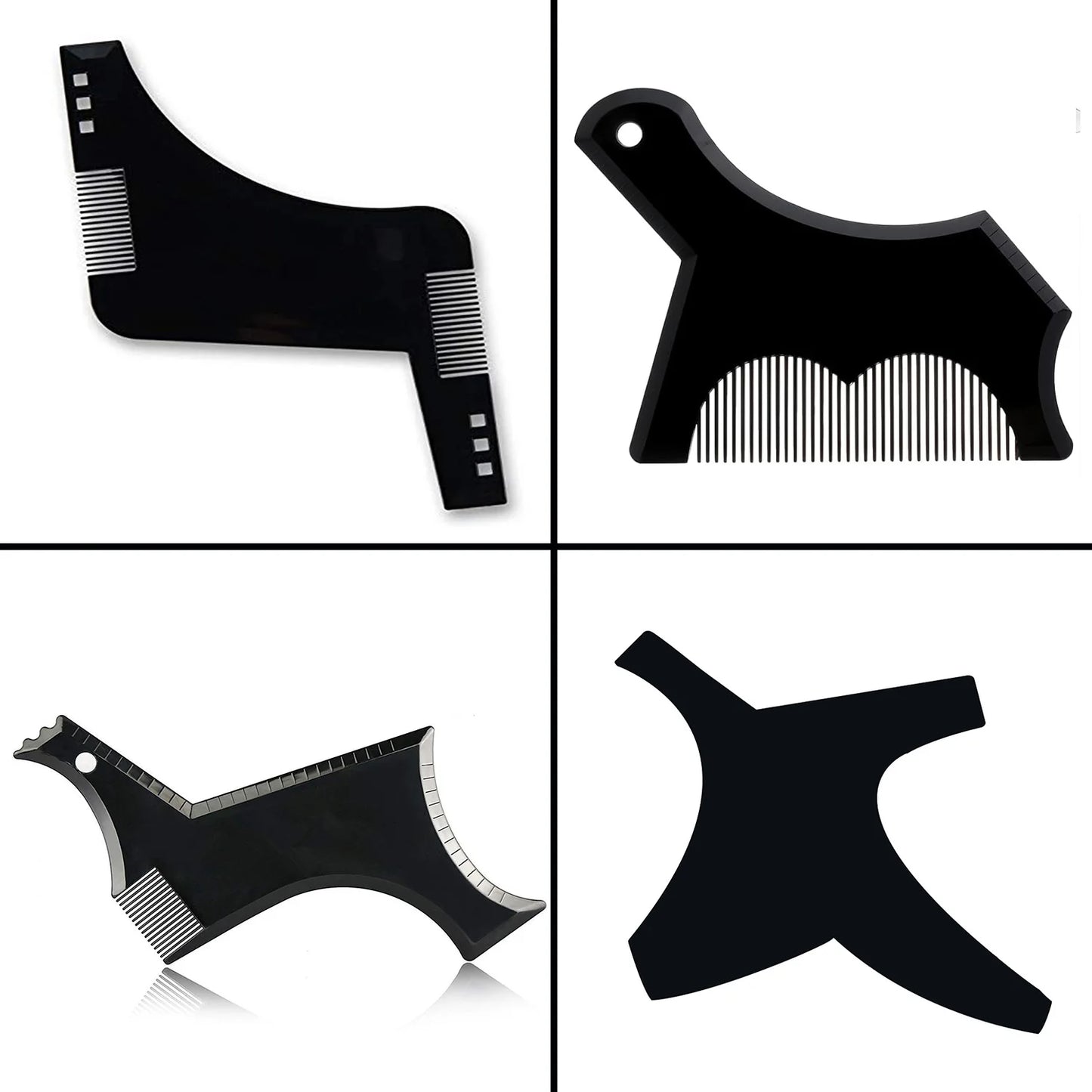 4Pcs Kit Man Beard Shaping Template Set Salon Beard Combs Stencil Shaper Style Styling Barbershop Accessories Tool
