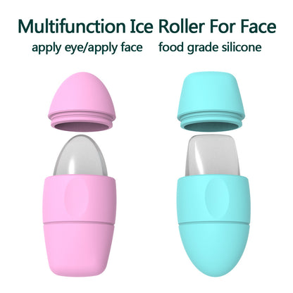 Silicone Ice Face Roller Contour Shrink Pores Remove Dark Circles Massage Skin Beauty Facial Roller for Eyes Neck Skin Care Tool