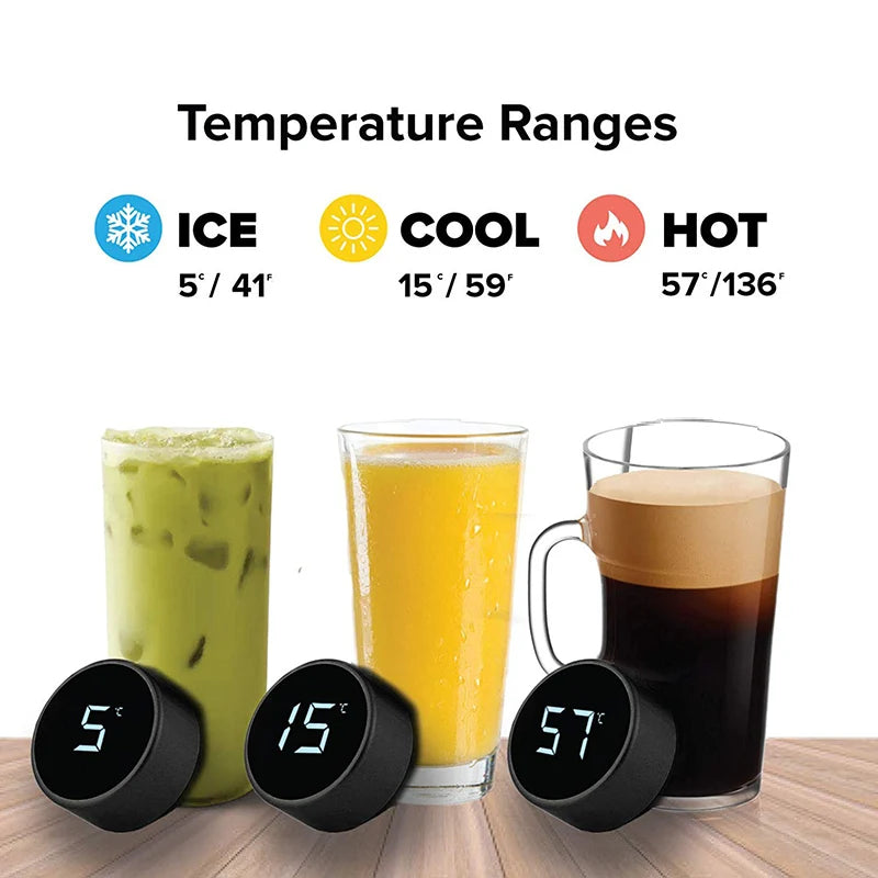 Innovative Stainless Steel Smart Water Bottle - Leak Proof, Double Walled, with LCD Temperature Display to Keep Your Drinks Hot or Cold!