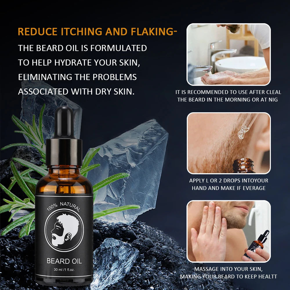 BeardBoost Premium Beard Oil – Nourishing Formula with Argan, Jojoba & Biotin (30ml)