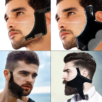 4Pcs Kit Man Beard Shaping Template Set Salon Beard Combs Stencil Shaper Style Styling Barbershop Accessories Tool