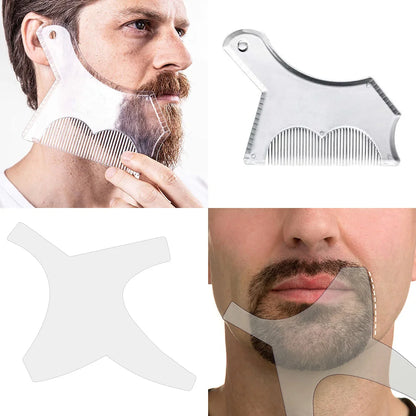 4Pcs Kit Man Beard Shaping Template Set Salon Beard Combs Stencil Shaper Style Styling Barbershop Accessories Tool