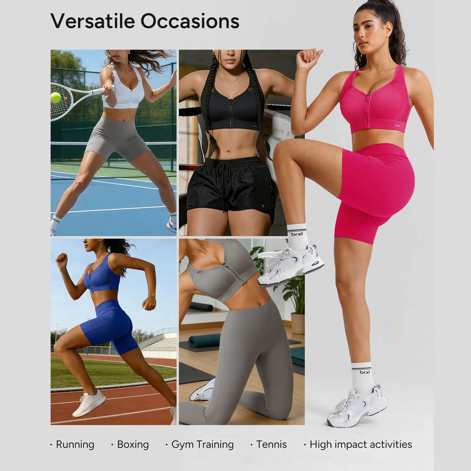 BRXL PowerLift™ Front-Zip Sports Bra – High-Impact Support for Every Workout