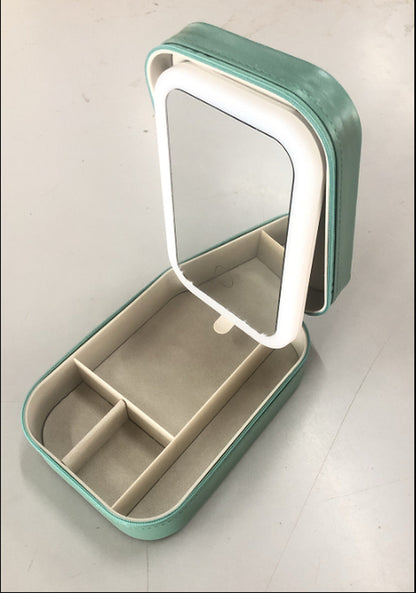 Illuminate Your Beauty Anywhere with Our Portable Makeup Storage Box Featuring Adjustable LED Light Mirror