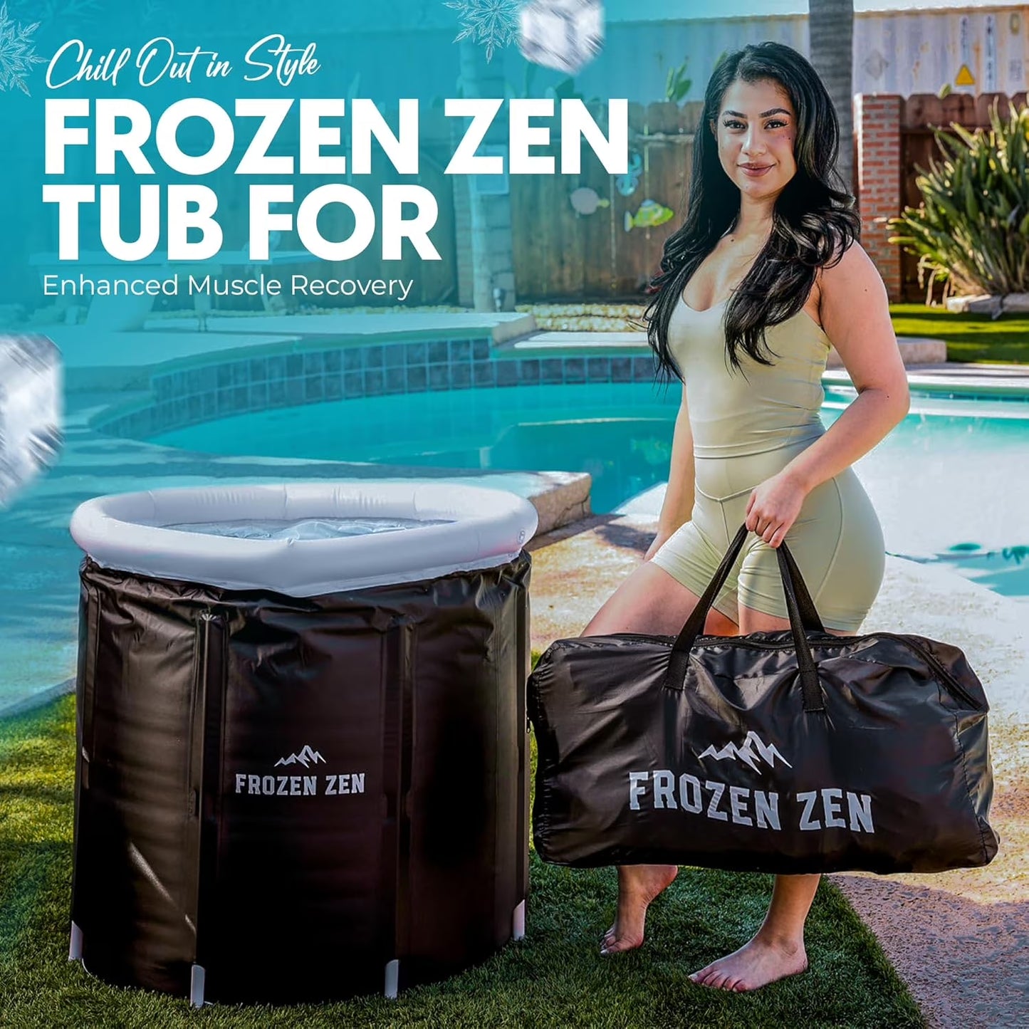 Ice Bath Tub for Athletes with Lid, XL 105 Gallons