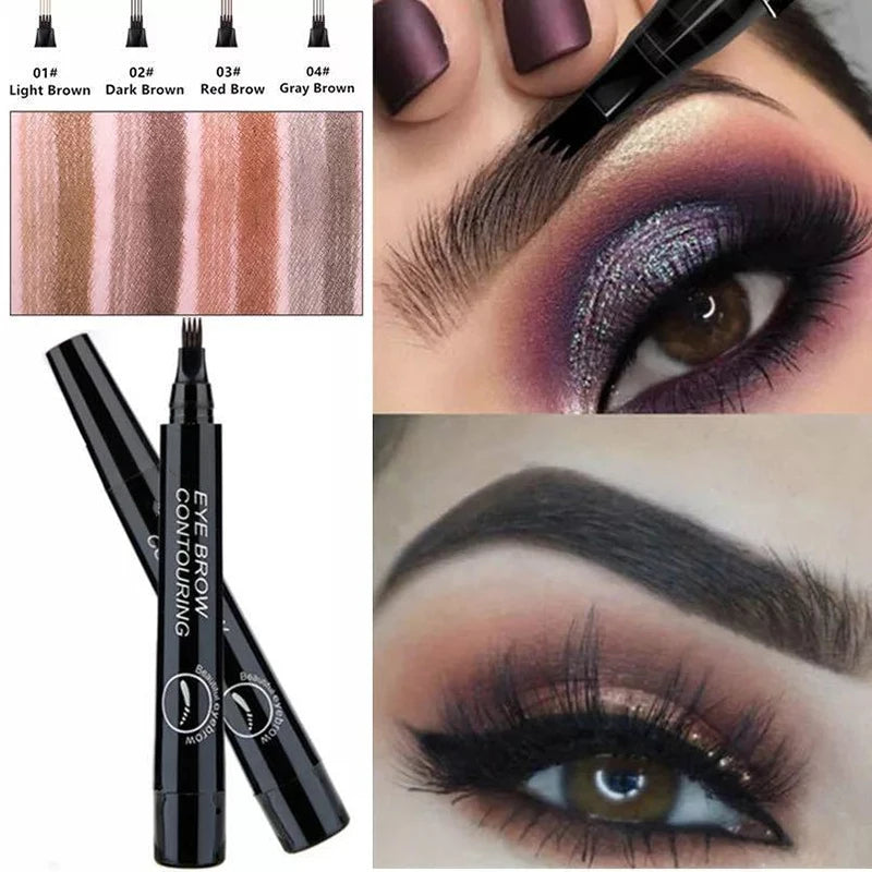 BrowDefine™ 4-Tip Microblading Eyebrow Pen – Waterproof Natural Brow Enhancer