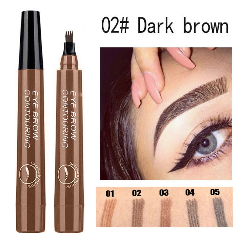 BrowDefine™ 4-Tip Microblading Eyebrow Pen – Waterproof Natural Brow Enhancer