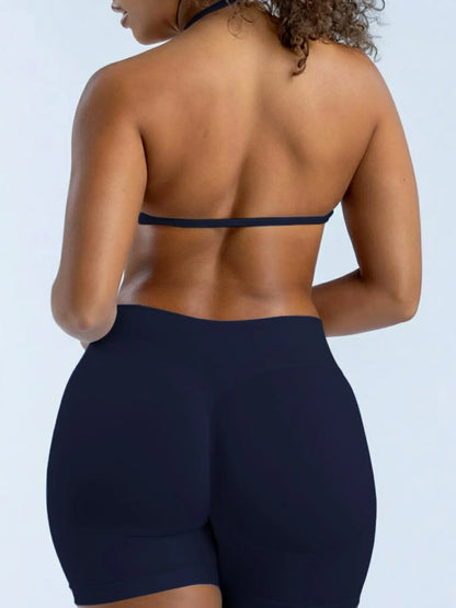 2-Piece Seamless Sports Bra Set with Pads, High-Waisted Peach Butt Running Yoga Shorts, Sleeveless Sporty Suit for Women, Yoga Workout Activewear, Workout Sets