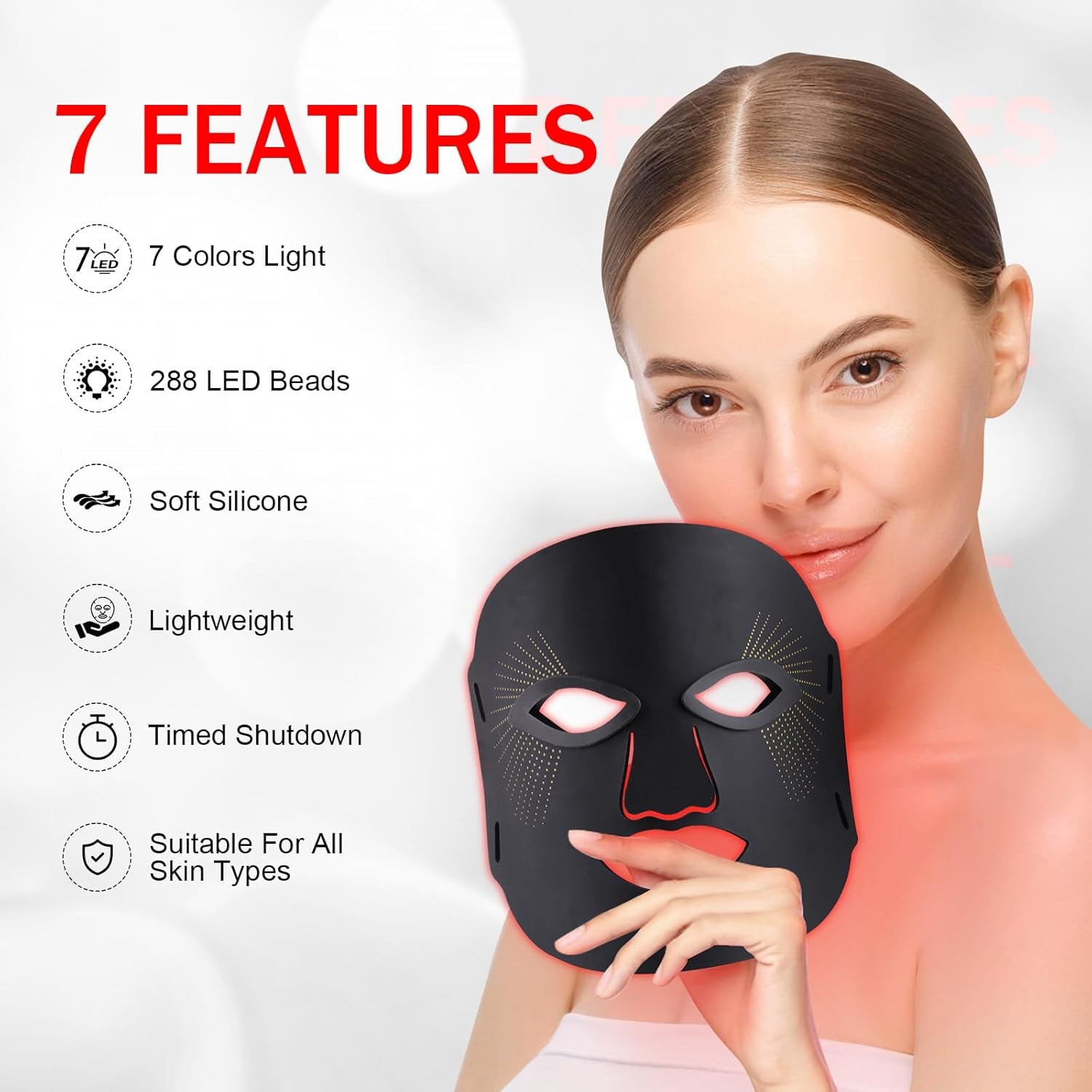 LumiGlow 7-Color LED Red Light Therapy Mask – Advanced At-Home Skin Rejuvenation