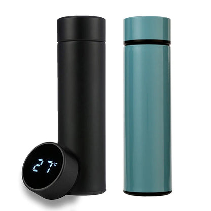 Innovative Stainless Steel Smart Water Bottle - Leak Proof, Double Walled, with LCD Temperature Display to Keep Your Drinks Hot or Cold!