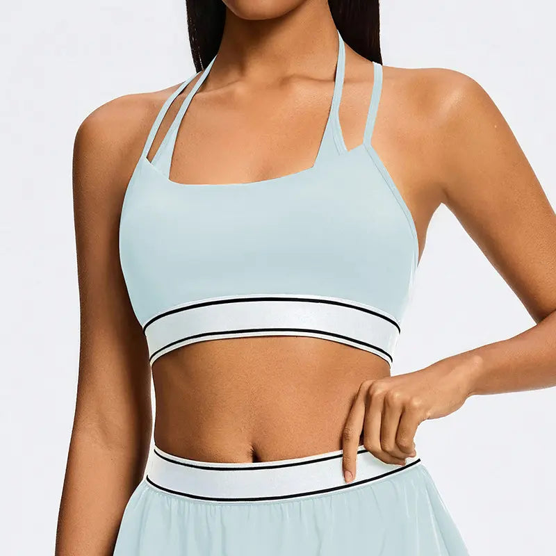 CourtChic™ 2-Piece Tennis & Activewear Set – Sports Bra & Flowy Skirt